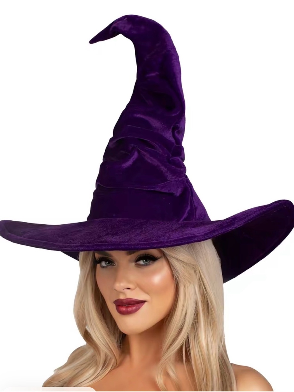 Purple Velvet Witch Hat – Halloween Costume – Like New